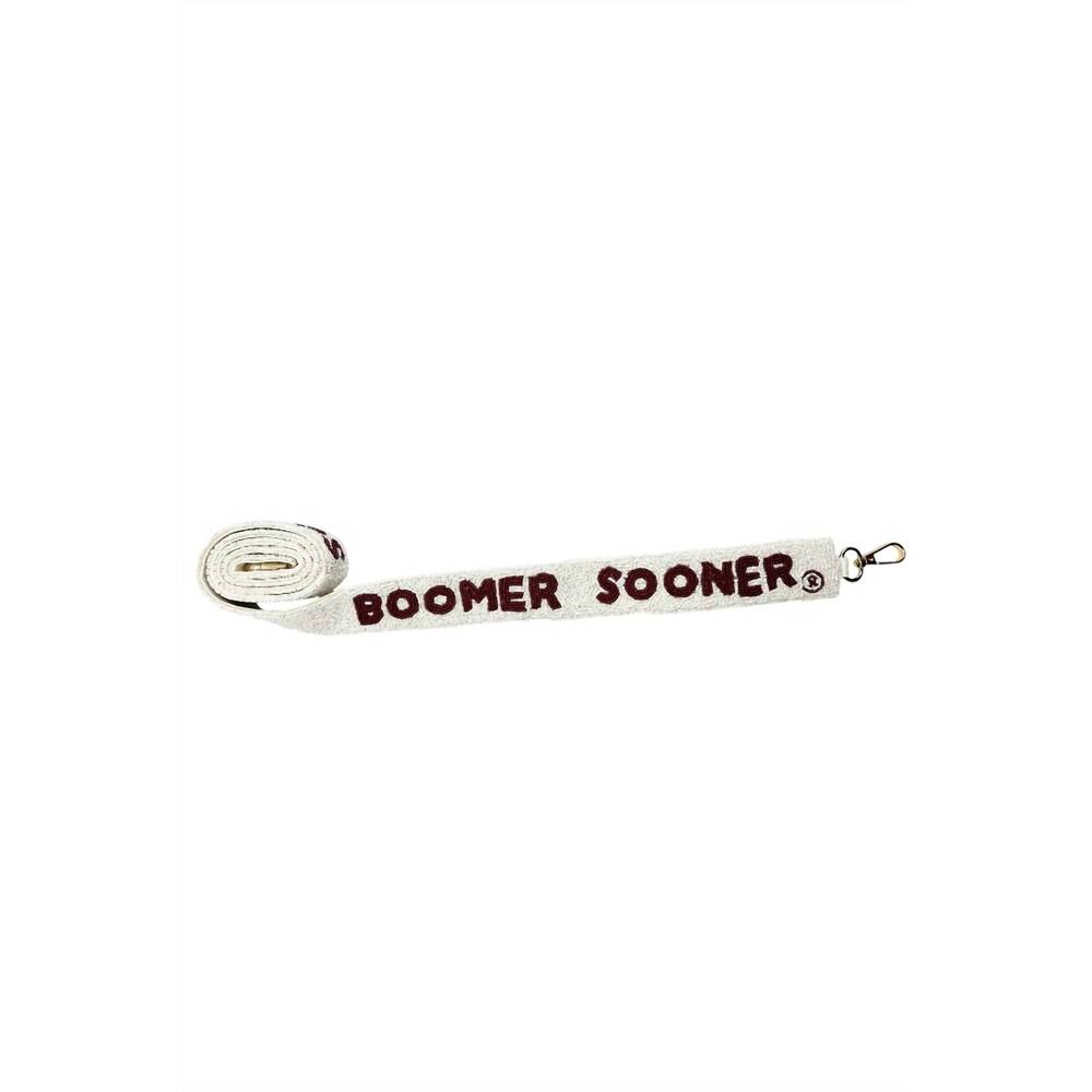 NEW LA CHIC DESIGNS women's boomer sooner beaded bag strap in white
